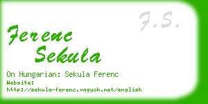 ferenc sekula business card